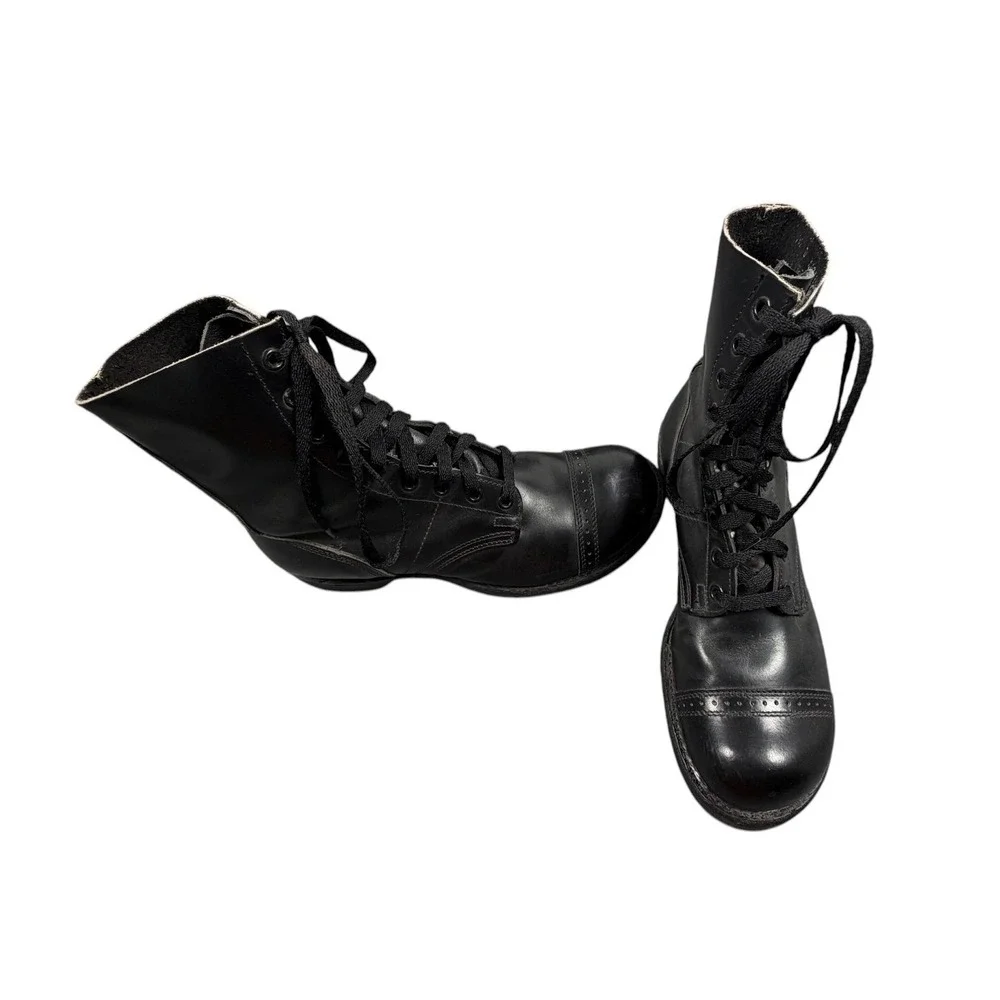 Corcoran 1500  Men's Jumper Boots Black Leather Military Cap Toe Lace Up 7.5 D